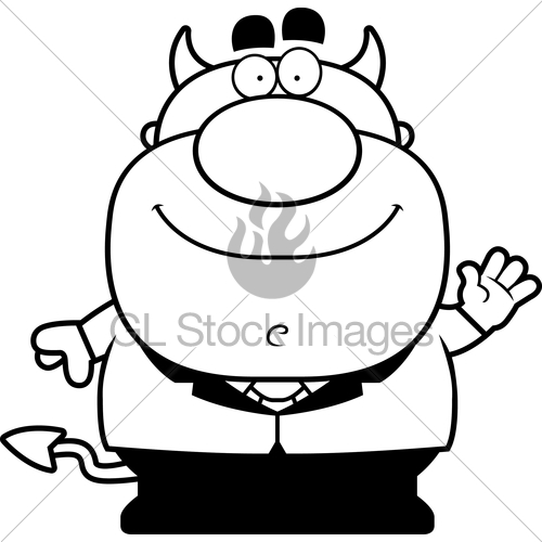 500x500 Waving Cartoon Devil Gl Stock Images