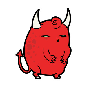 300x300 Cartoon Fat Little Halloween Devil Royalty Free Stock Image