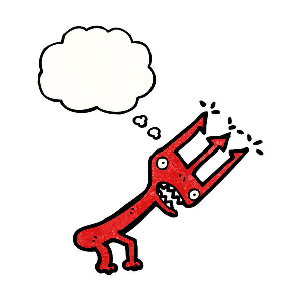 600x600 Cartoon Devil Fork Art Print