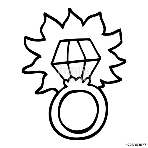 500x500 Black And White Cartoon Diamond Ring Stock Image And Royalty Free