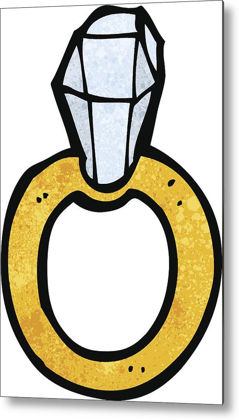 494x866 Cartoon Diamond Ring Metal Print
