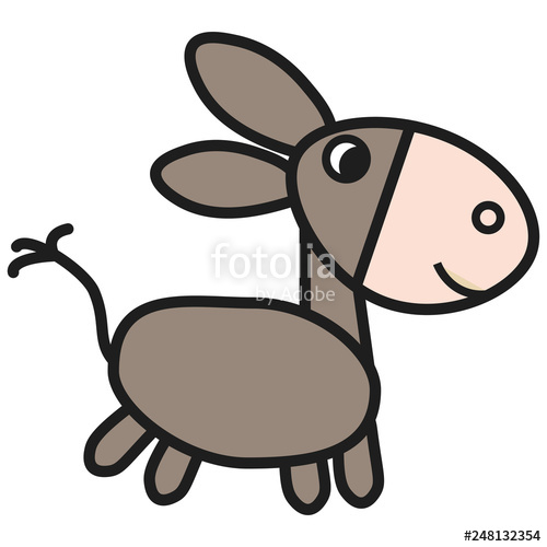 500x500 Donkey In Cartoon Style Stock Photo And Royalty Free Images