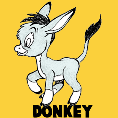400x400 how to draw cartoon donkeys or mules in easy step