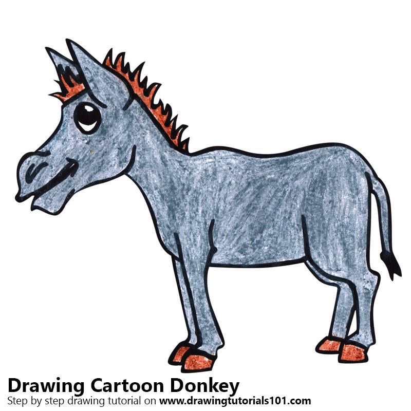 800x800 Learn How To Draw A Cartoon Donkey