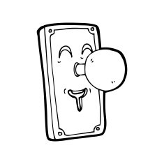235x235 Line Drawing Cartoon Door Knob Free Image