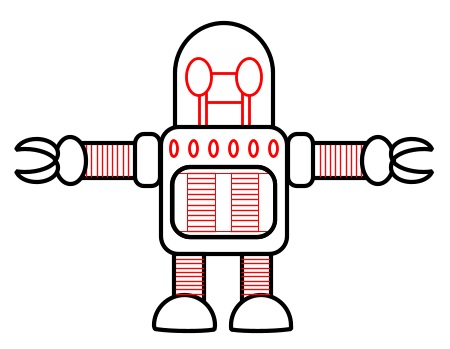 450x349 Drawing A Cartoon Robot