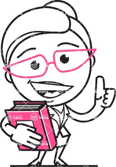 445x640 Black And White Office Woman Cartoon Vector Character Aka Drew