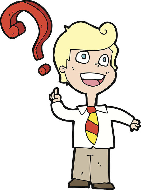 594x799 Cartoon School Boy Asking Question Art Print