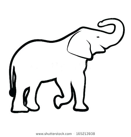450x470 Elephant Face Outline Outline Trunk Up Elephant Cartoon Face Outline
