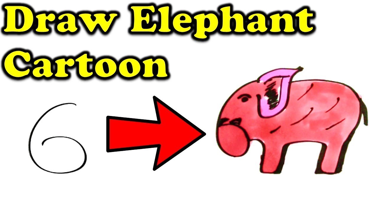 1280x720 how to draw elephant cartoon easily using number for kids