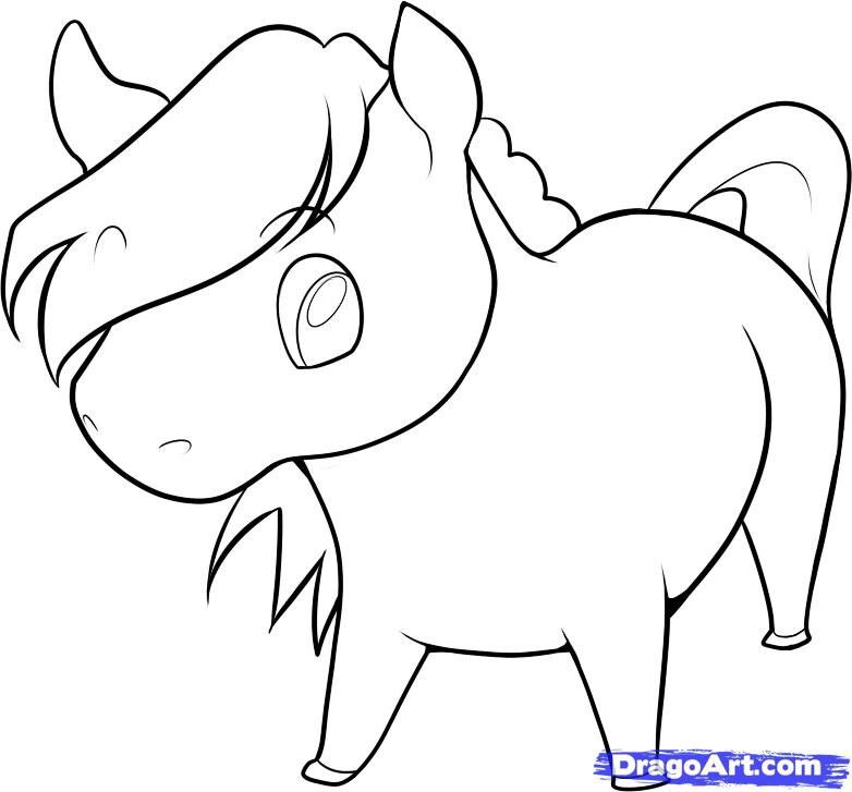 782x727 cute horse drawing cute horse easy cartoon drawings, horse
