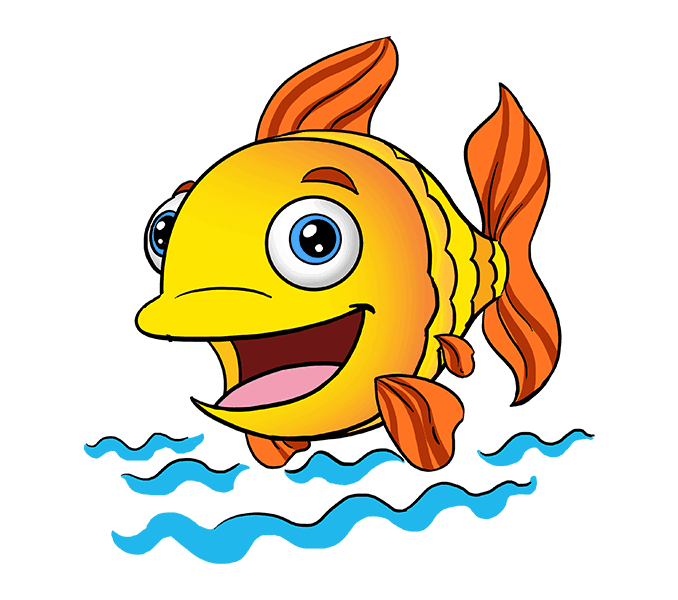 678x600 How To Draw A Cartoon Fish In A Few Easy Steps Easy Drawing Guides