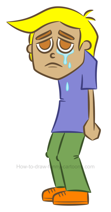 381x726 How To Draw A Sad Cartoon Character