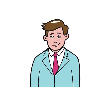 416x416 Man In Suit Cartoon Drawing Premium Clipart