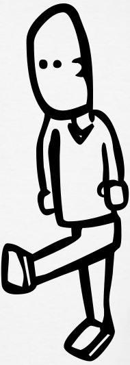 190x533 Walking Man Cartoon Drawing Men's T Shirt Spreadshirt