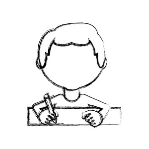 300x300 Cartoon Man With Drawing Utensils Over White Background Vector
