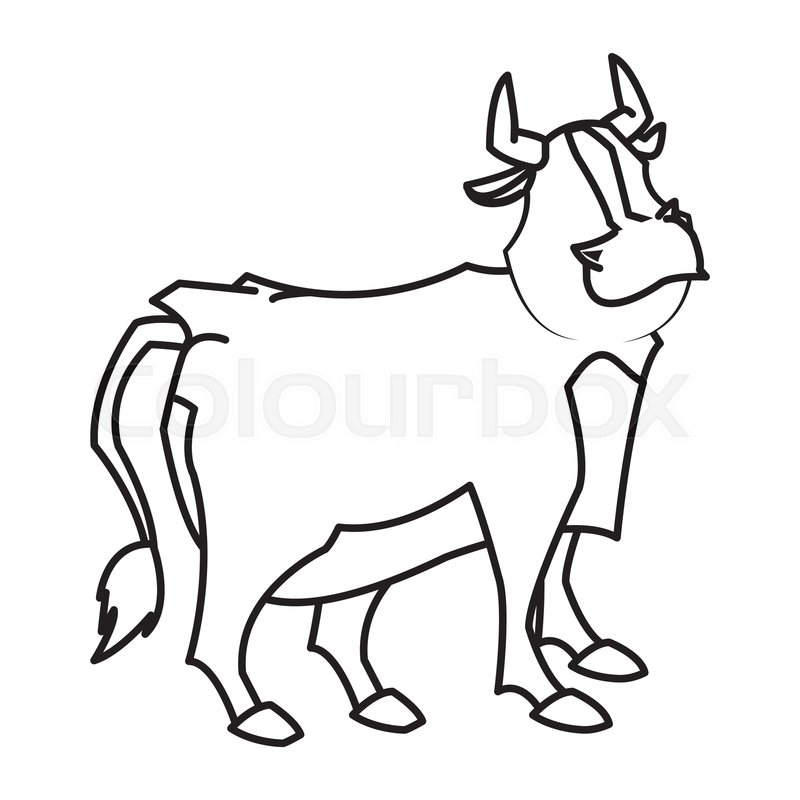 800x800 Cartoon Funny Bull Horn Farm Animal Stock Vector Colourbox