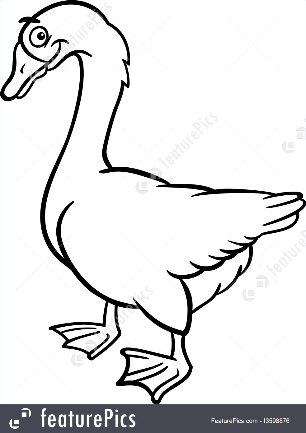 983x1392 Bird Farm Goose Cartoon For Coloring Book