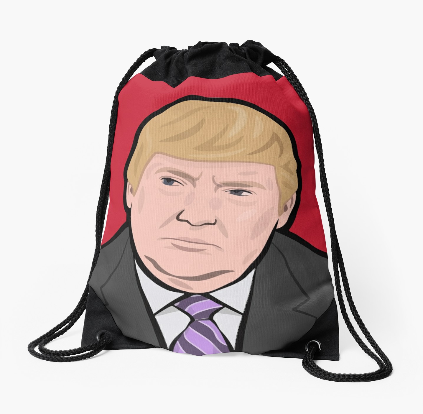 1435x1404 Donald Trump Cartoon Toon Drawing Funny Crazy Election Drawstring