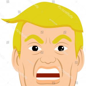 300x300 Photoblack And White Drawing Caricature Portrait Of Donald Trump