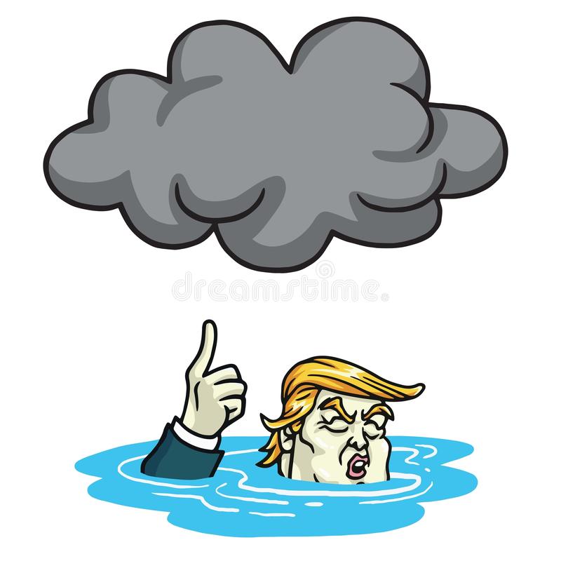 800x800 Clip Art Smog Donald Trump Under Black Cloud Smog Cartoon Vector