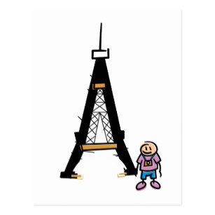 307x307 Cartoon Eiffel Tower Postcards Zazzle
