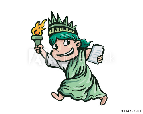 500x400 American Liberty Statue Caricature