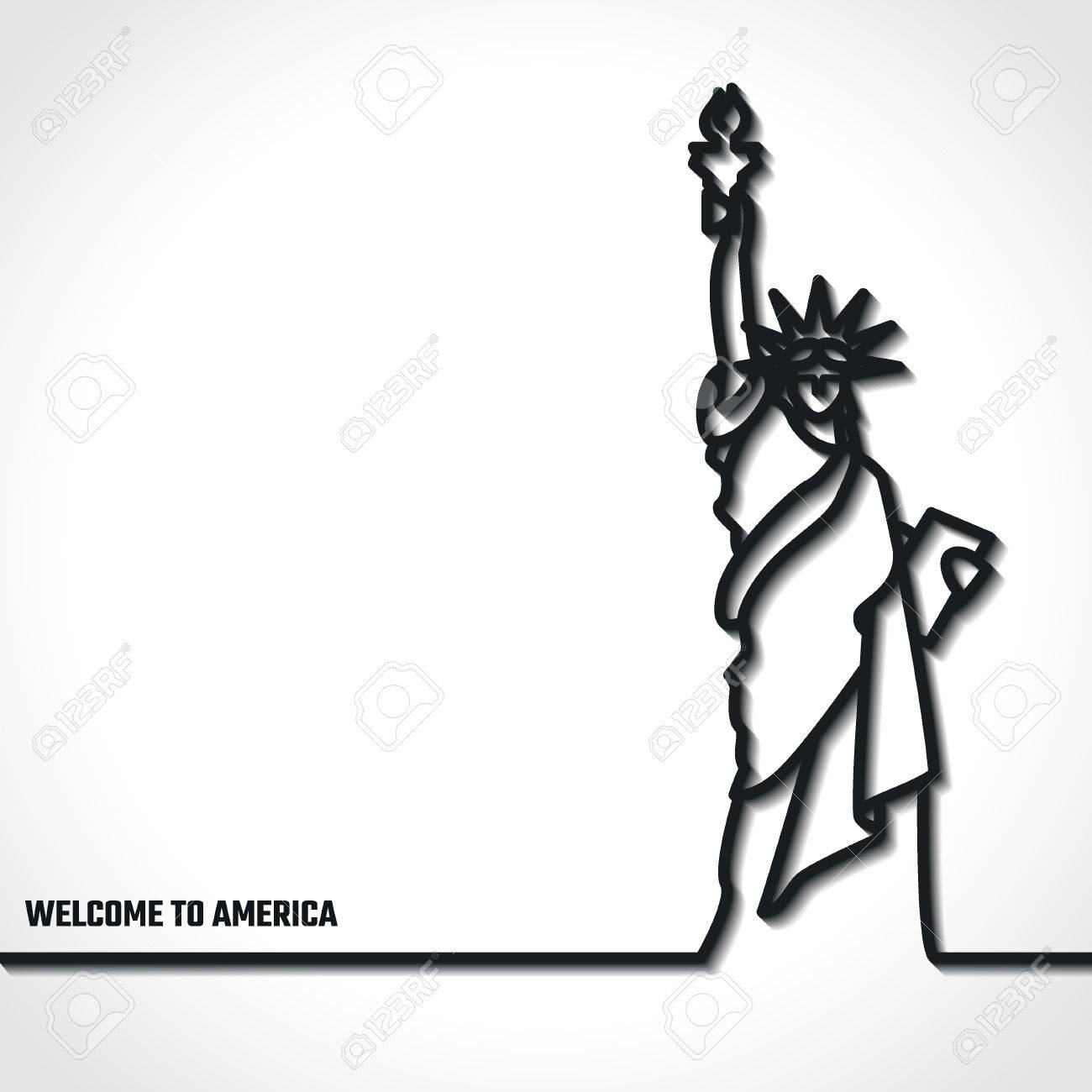 1300x1300 Statue Of Liberty Drawing Outline Free Download Clip Art