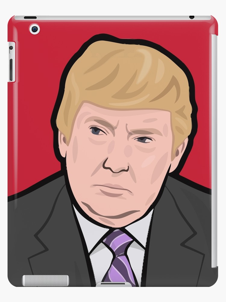 750x1000 Donald Trump Cartoon Toon Drawing Funny Crazy Election Ipad Cases