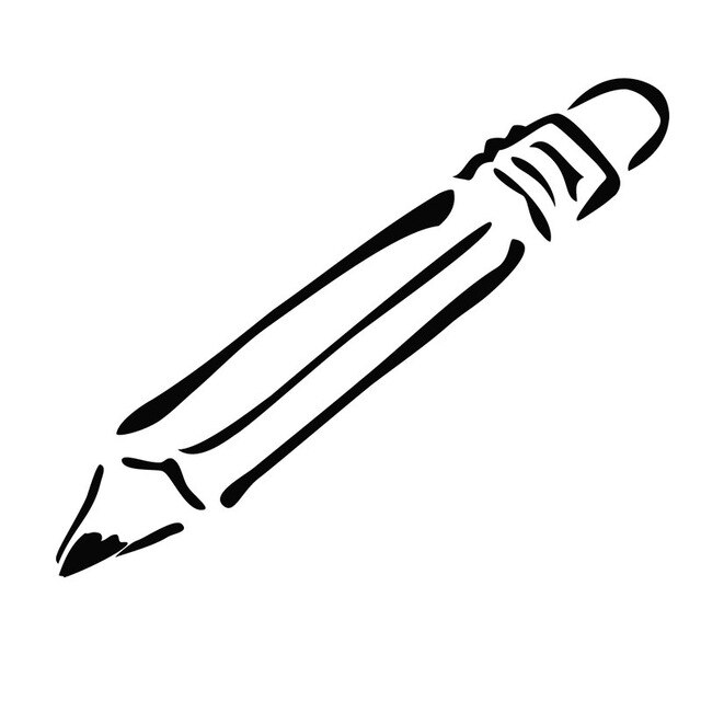 640x640 Big Drawing Pencil Wall Sticker Baby's Bedroom Cartoon Pattern