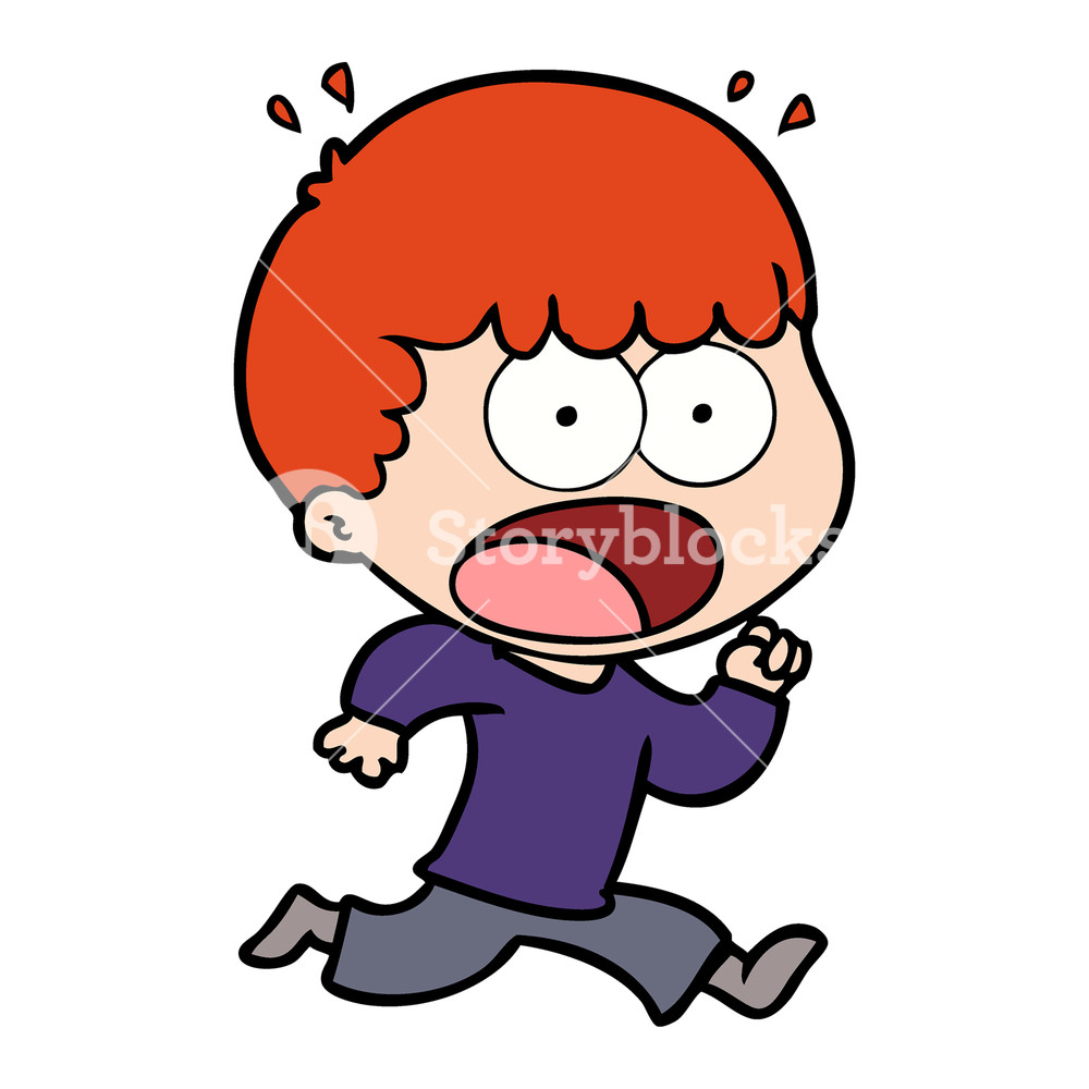 1000x1000 Cartoon Shocked Man Running Away Royalty Free Stock Image