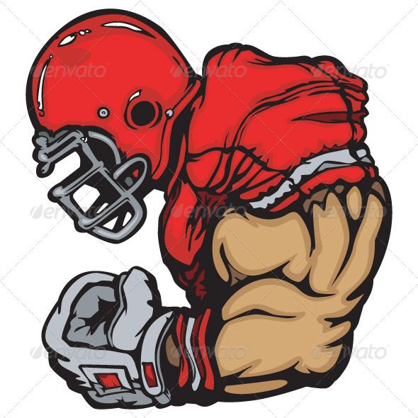 590x590 Football Player Lineman Vector Cartoon