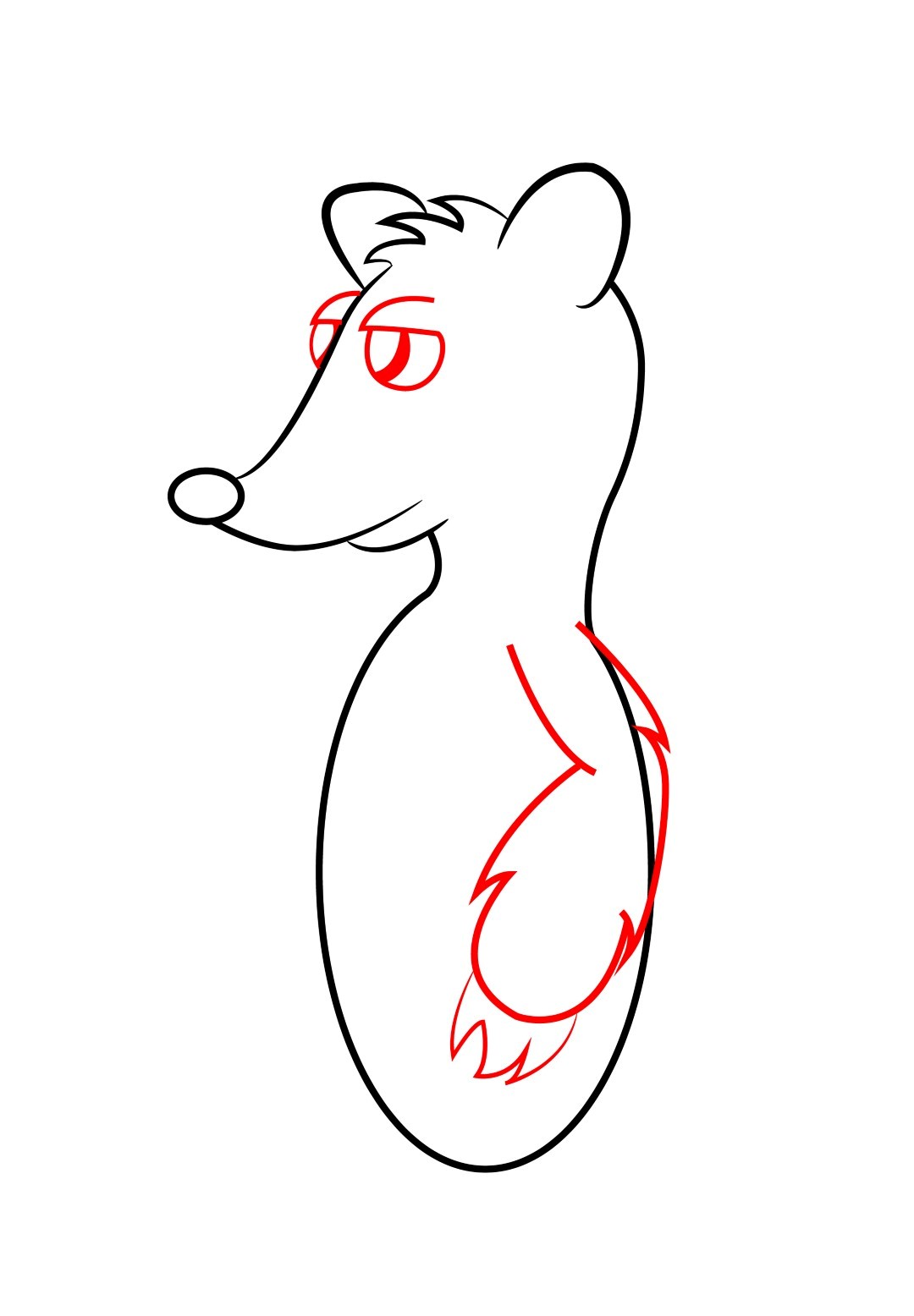 1080x1556 How To Draw A Cartoon Badger