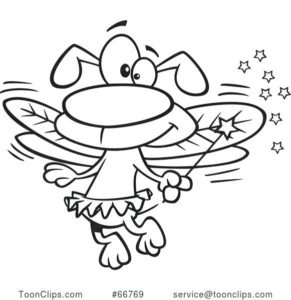 581x600 fairy outline fantastic fairy awful creature vector cartoon