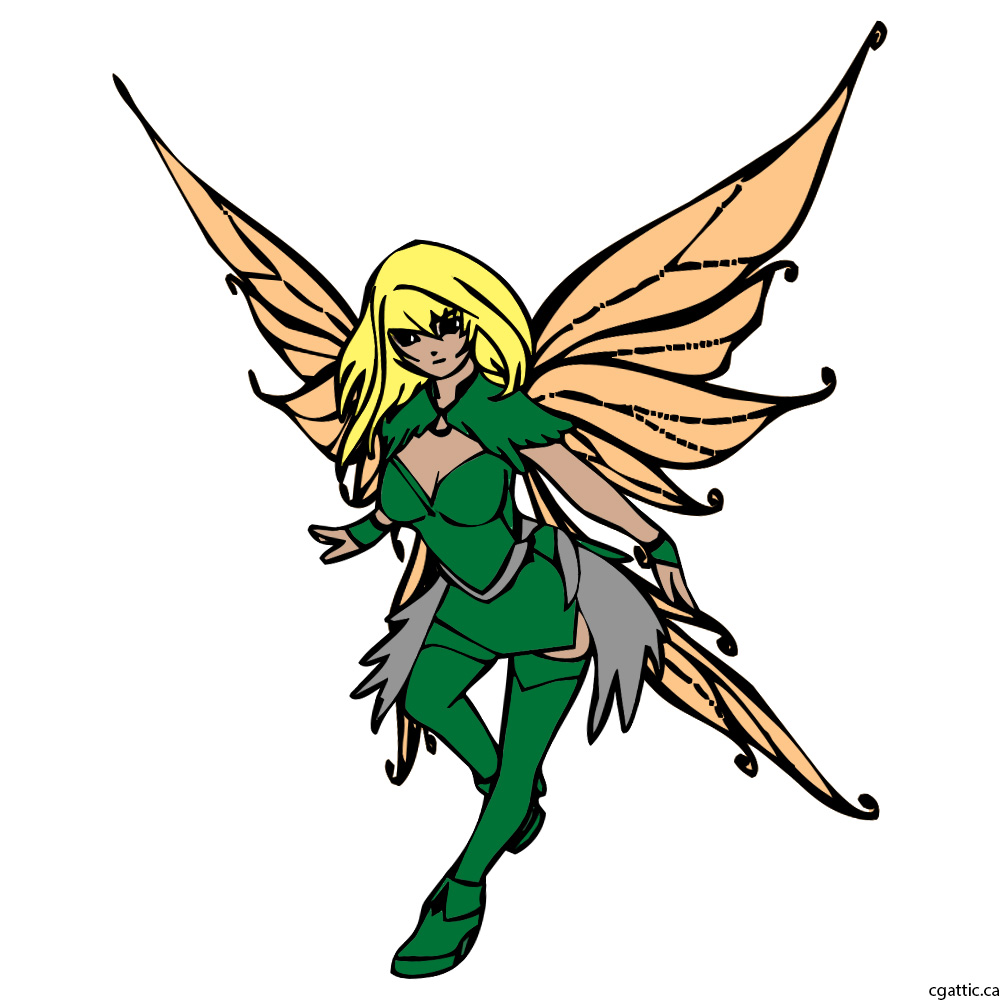 1000x1000 Fairy Cartoon Drawing In Steps With Photoshop