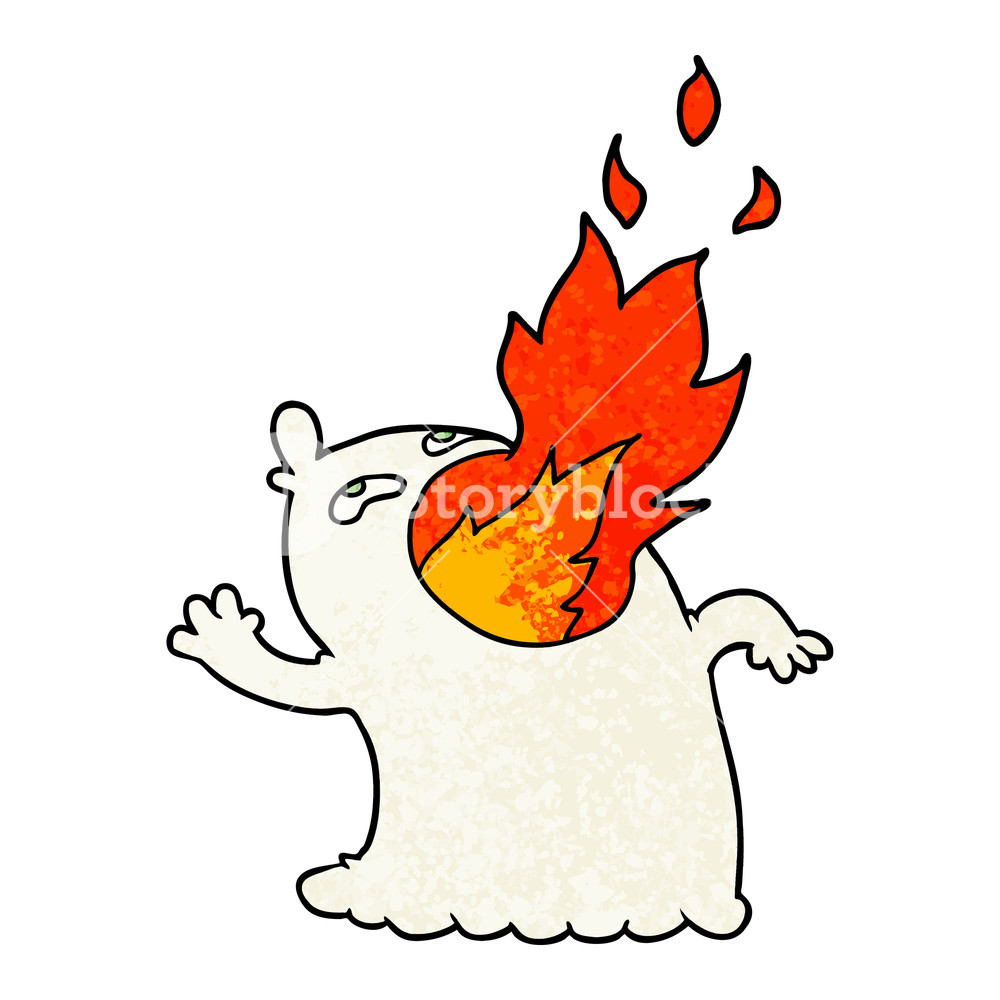 1000x1000 Cartoon Fire Breathing Ghost Royalty Free Stock Image