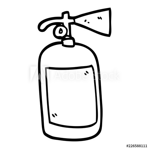 500x500 Line Drawing Cartoon Fire Extinguisher