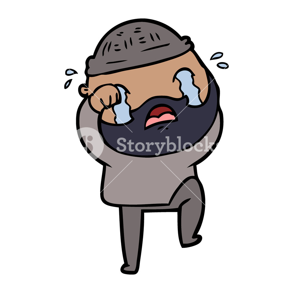 1000x1000 Cartoon Bearded Man Crying And Stamping Foot Royalty Free Stock