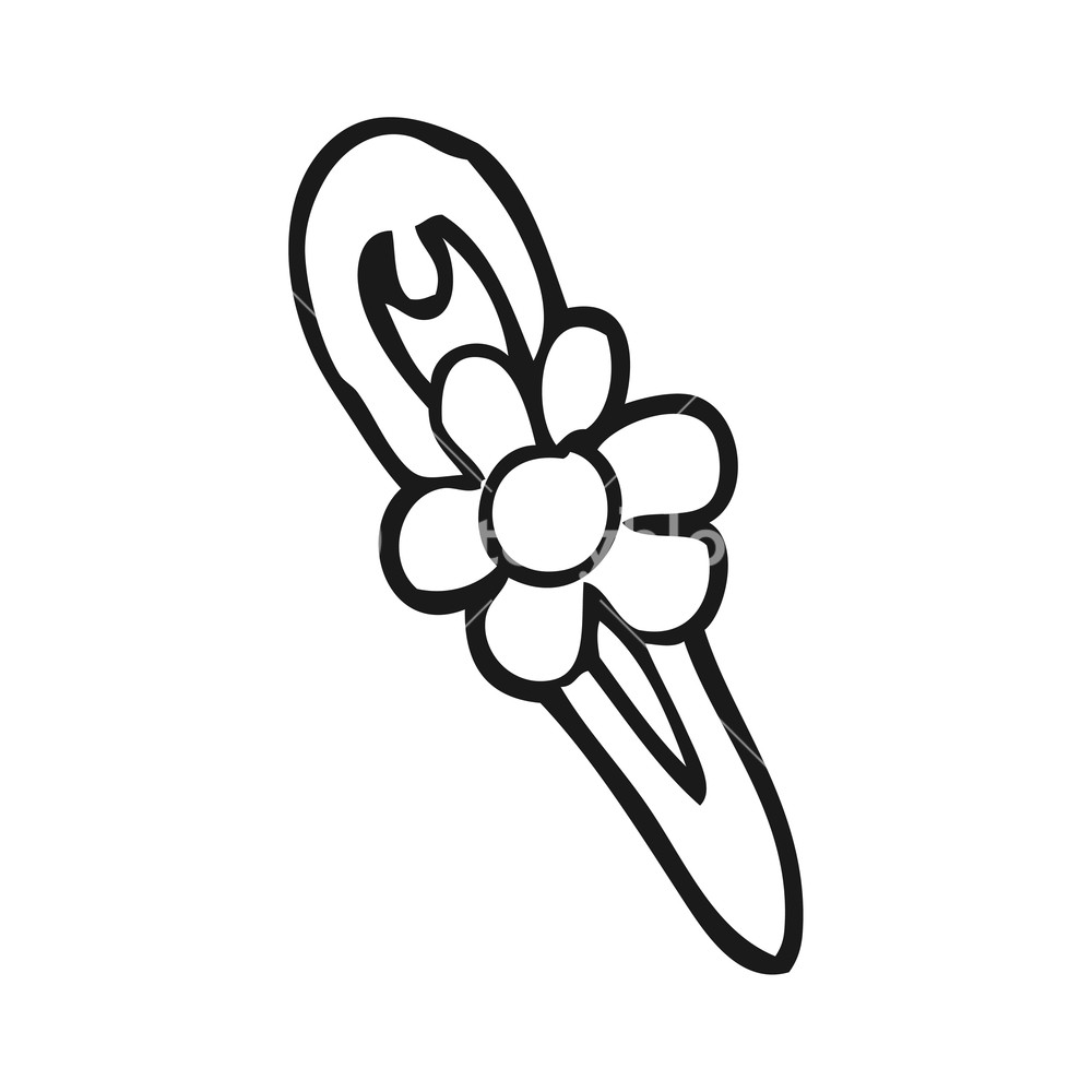 1000x1000 Freehand Drawn Black And White Cartoon Hair Clip Royalty Free