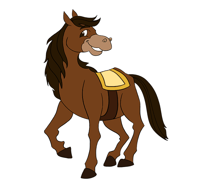 678x600 How To Draw A Cartoon Horse Easy Drawing Guides