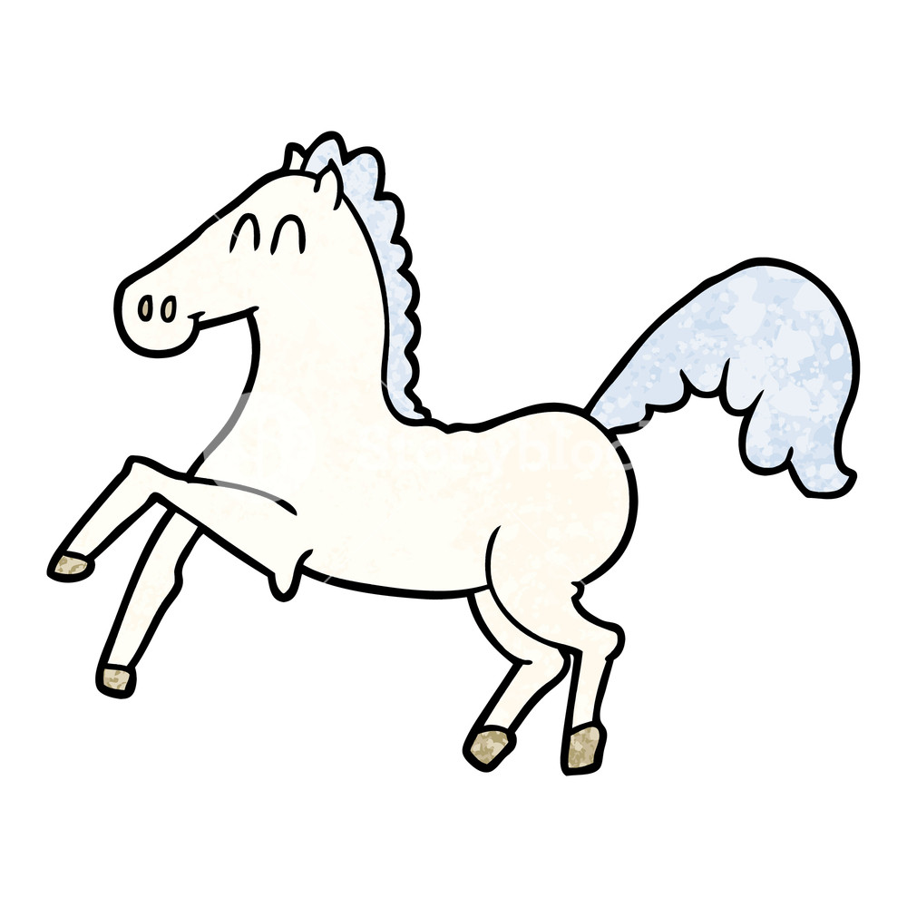 1000x1000 cartoon horse rearing up royalty free stock image