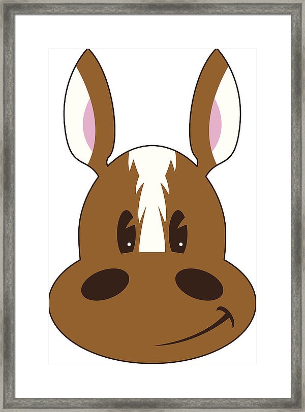 600x812 Cute Cartoon Horse Head Framed Print