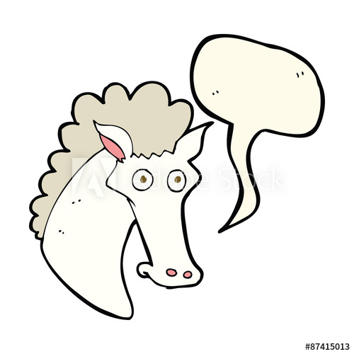 500x500 Cartoon Horse Head With Speech Bubble