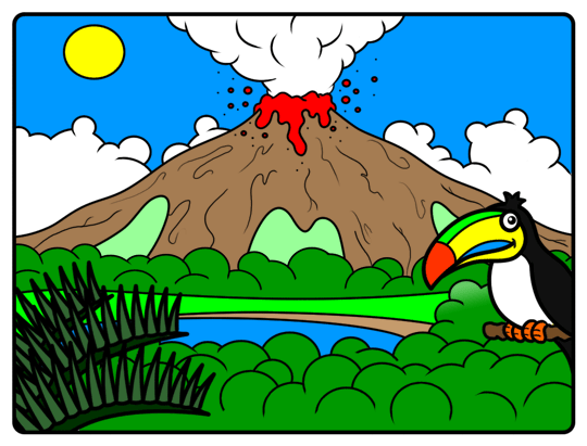 540x411 Cartoon Volcano Step