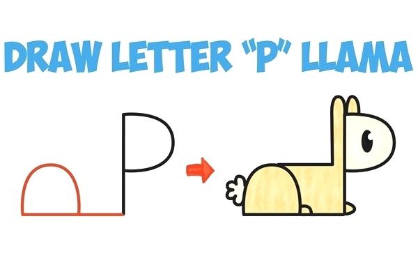 600x370 llama drawing how to draw cute cartoon llama or alpaca from p