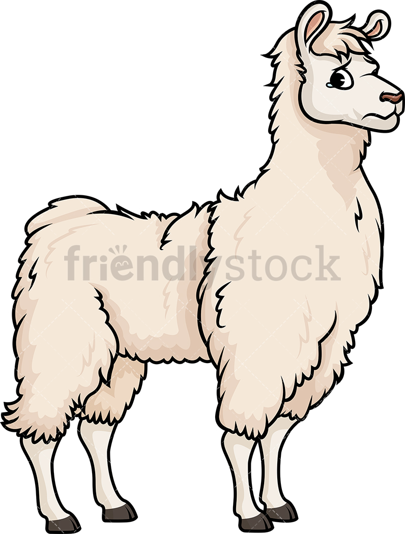 796x1050 Sad Llama Cartoon Clipart Vector