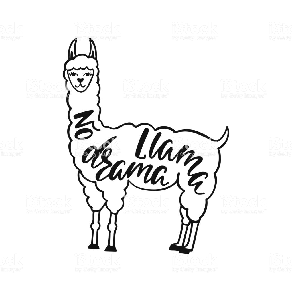 1024x1024 Baby Alpaca Drawing Coloured Cartoon Gifts Pages Printables Easy