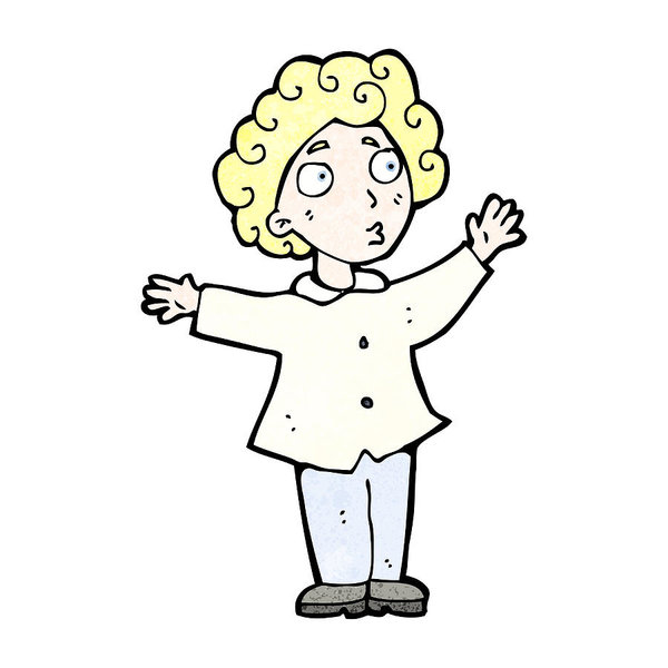 600x600 Cartoon Man With Curly Hair Art Print