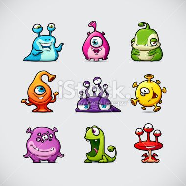 380x380 Set Of Funny Cartoon Monsters