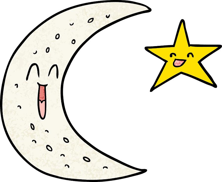900x738 Happy Cartoon Moon And Star